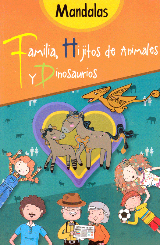 Mandalas para colorear: Familia, hijitos de animales y dinosaurios